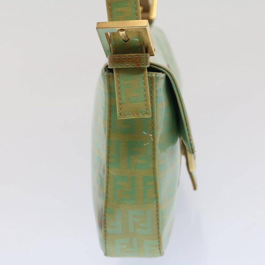 FENDI Mamma Baguette Shoulder Bag Coated Canvas Light Blue52741