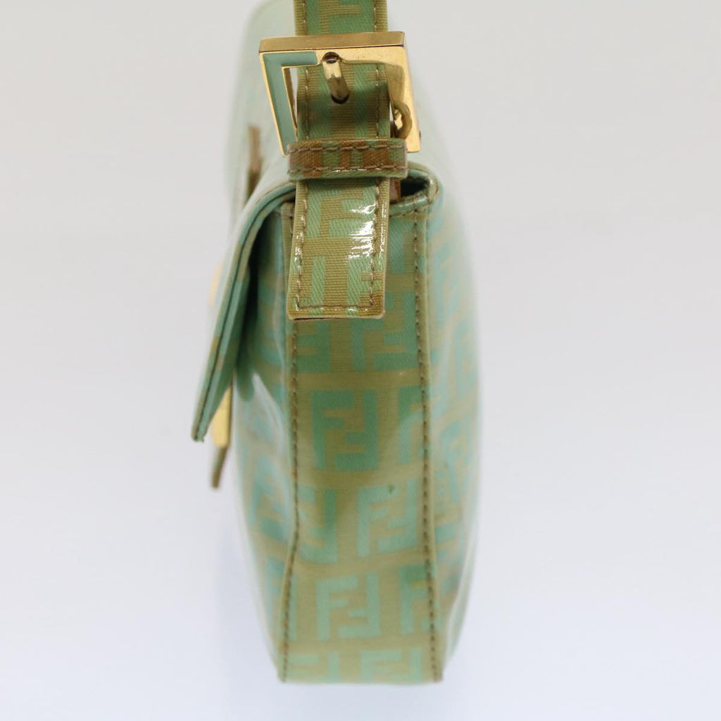 FENDI Mamma Baguette Shoulder Bag Coated Canvas Light Blue52741