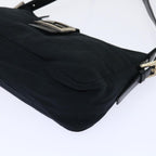 FENDI Mamma Baguette Shoulder Bag Coated Canvas Black52742