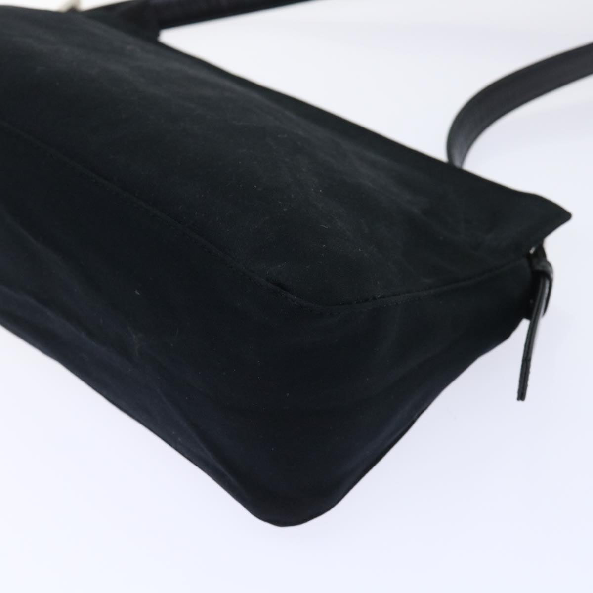 FENDI Mamma Baguette Shoulder Bag Coated Canvas Black52742