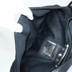 FENDI Mamma Baguette Shoulder Bag Coated Canvas Black52742