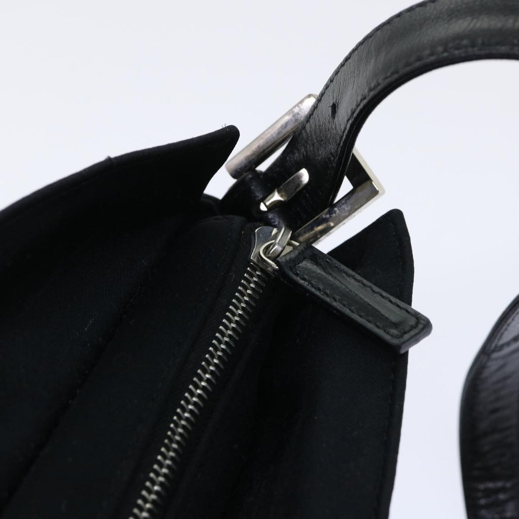 FENDI Mamma Baguette Shoulder Bag Coated Canvas Black52742