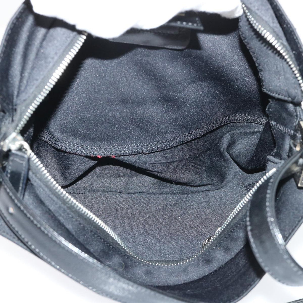 FENDI Mamma Baguette Shoulder Bag Coated Canvas Black52742