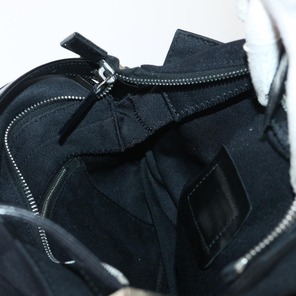 FENDI Mamma Baguette Shoulder Bag Coated Canvas Black52742