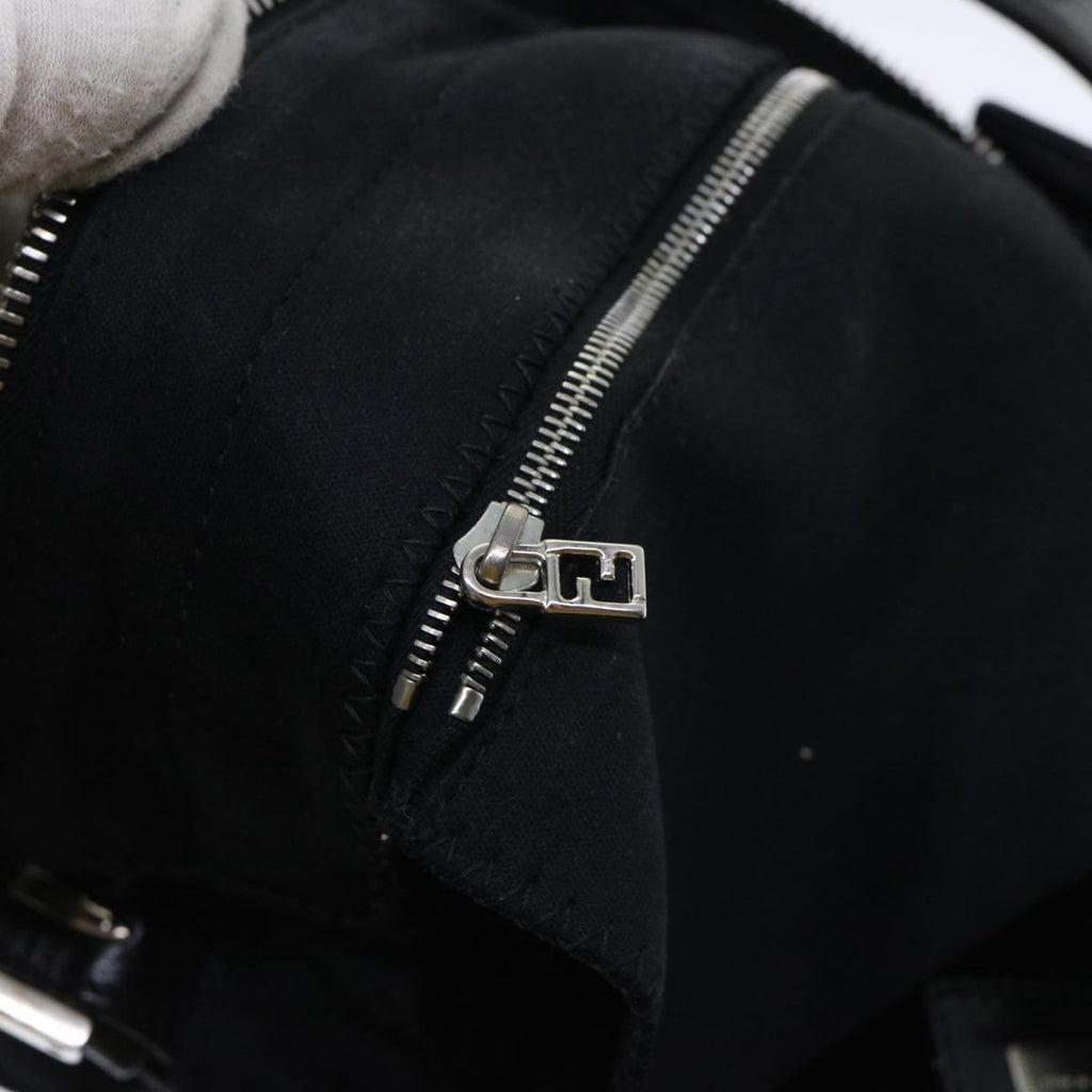 FENDI Mamma Baguette Shoulder Bag Coated Canvas Black52742