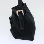 FENDI Mamma Baguette Shoulder Bag Coated Canvas Black52742