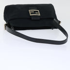 FENDI Mamma Baguette Shoulder Bag Coated Canvas Black52742