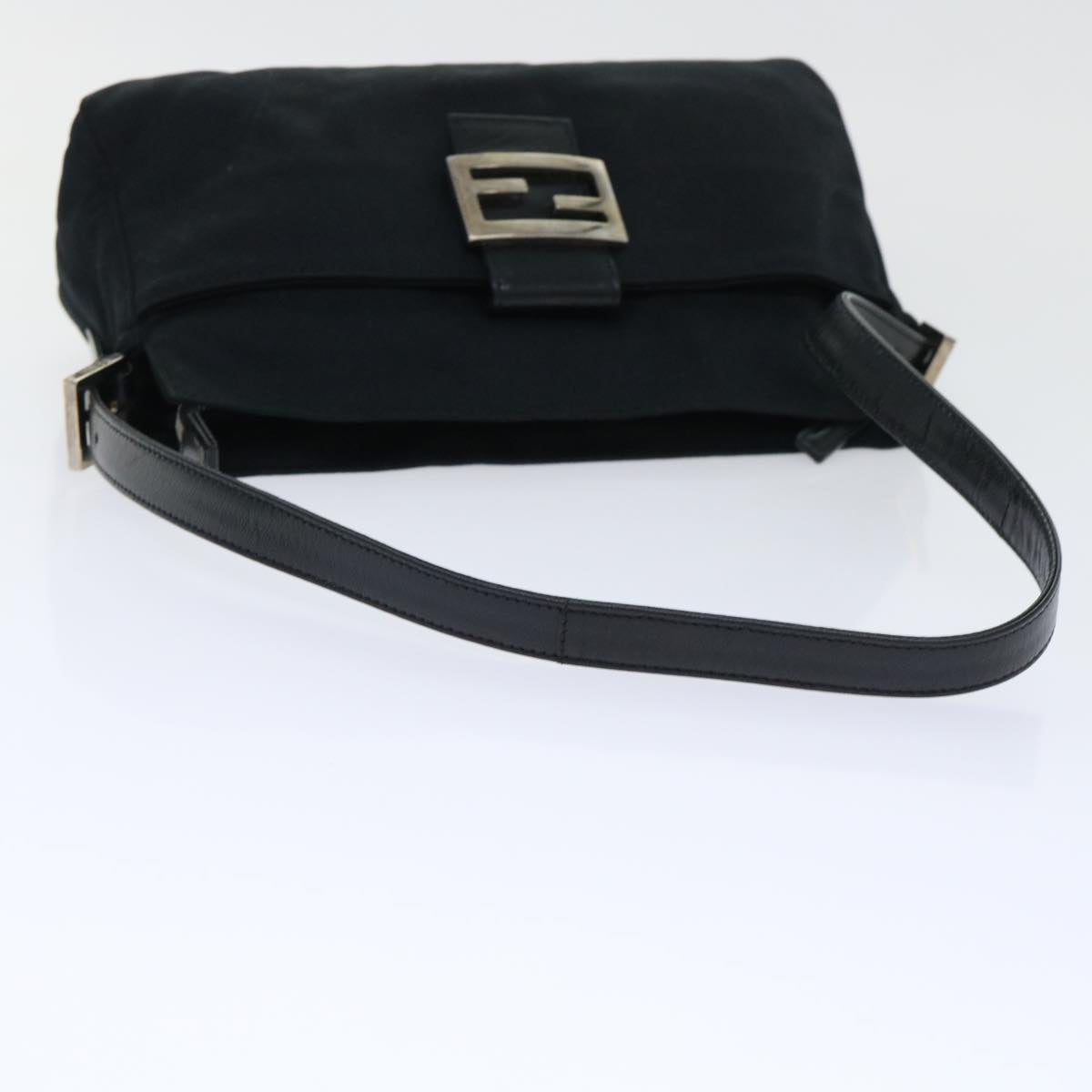 FENDI Mamma Baguette Shoulder Bag Coated Canvas Black52742