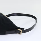 FENDI Mamma Baguette Shoulder Bag Coated Canvas Black52742
