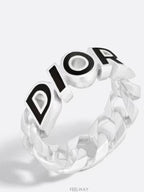 Italic Chain Link Ring Silver Dior