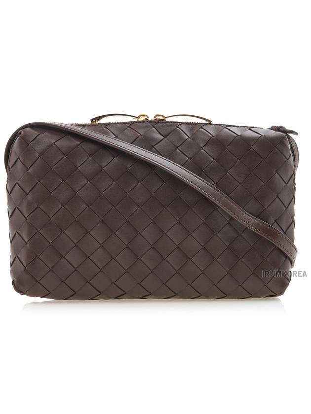 Bottega Veneta Intrecciato Leather Cross Bag Brown