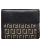Fendi  Twin Folded Wallet M80035 Brown Canvas Leather  Fendi