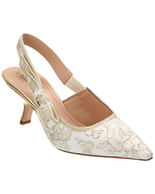 Dior J'Adior Canvas & Leather Slingback Pump