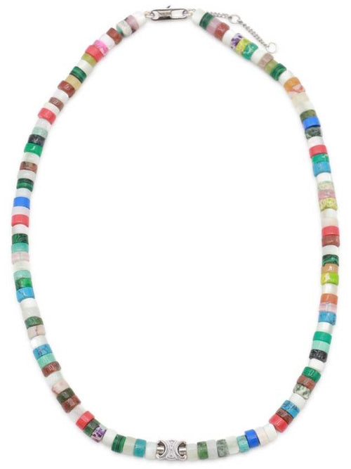 CELINE San Onofre Chunky Triomphe Natural Stone Necklace