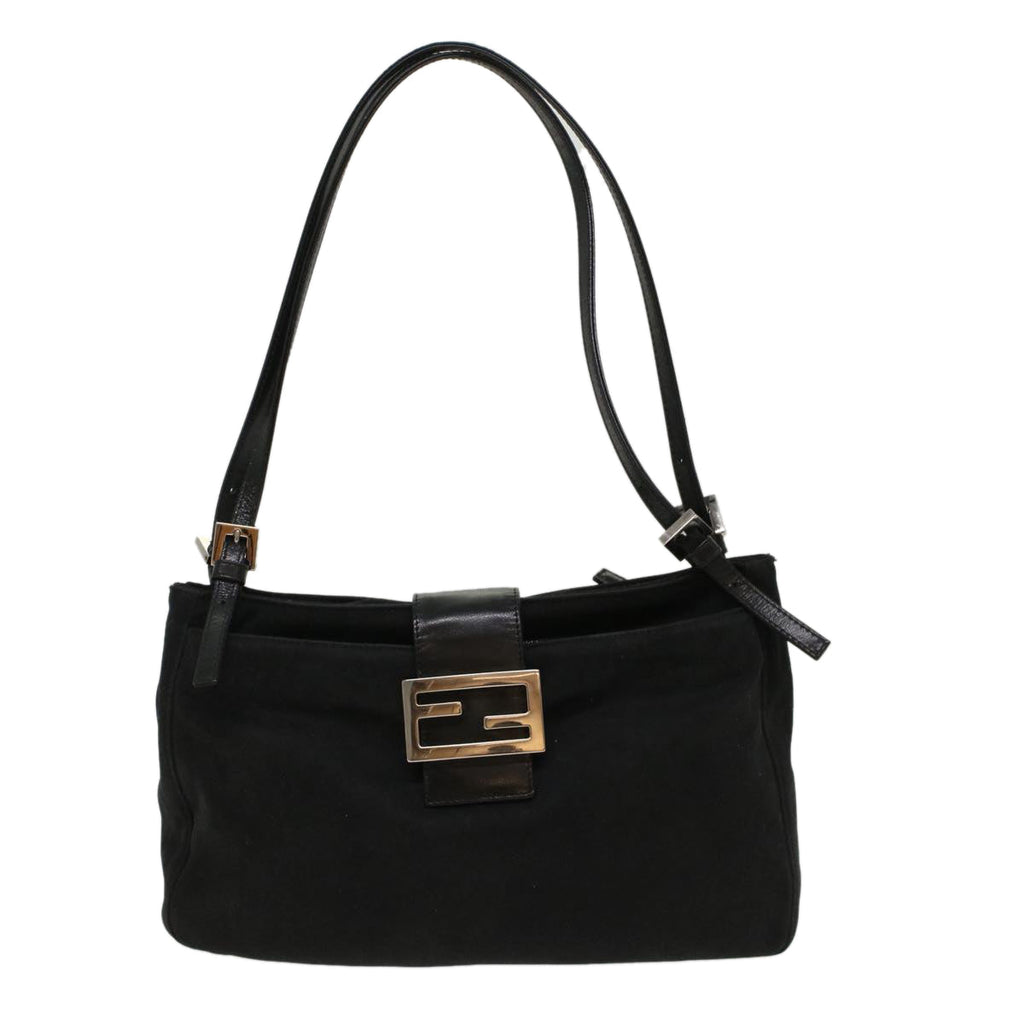 FENDI Mamma Baguette Shoulder Bag Nylon Black53012