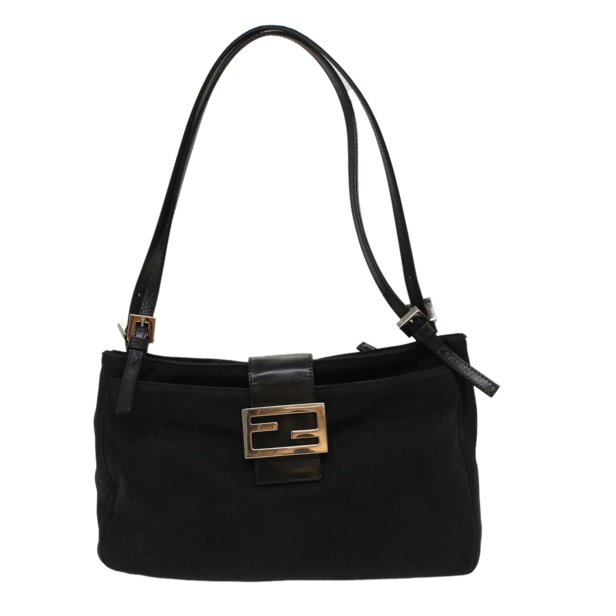 FENDI Mamma Baguette Shoulder Bag Nylon Black53012