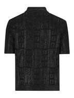 Fendi FF Motif Wool Polo Shirt Black