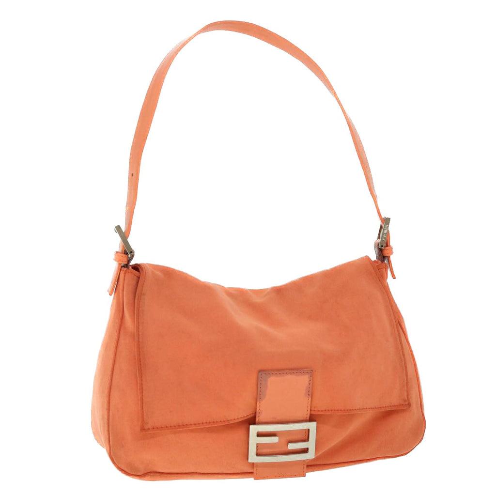 FENDI Mamma Baguette Shoulder Bag Nylon Orange53082
