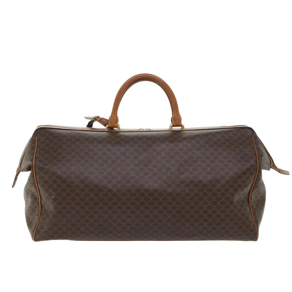 CELINE Macadam Canvas Boston Bag PVC Leather 2way Brown  53086