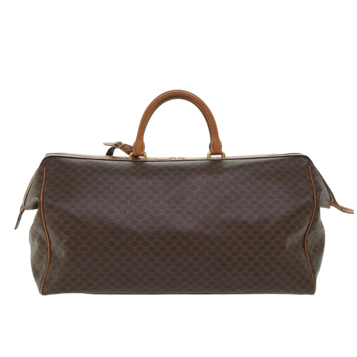 CELINE Macadam Canvas Boston Bag PVC Leather 2way Brown  53086