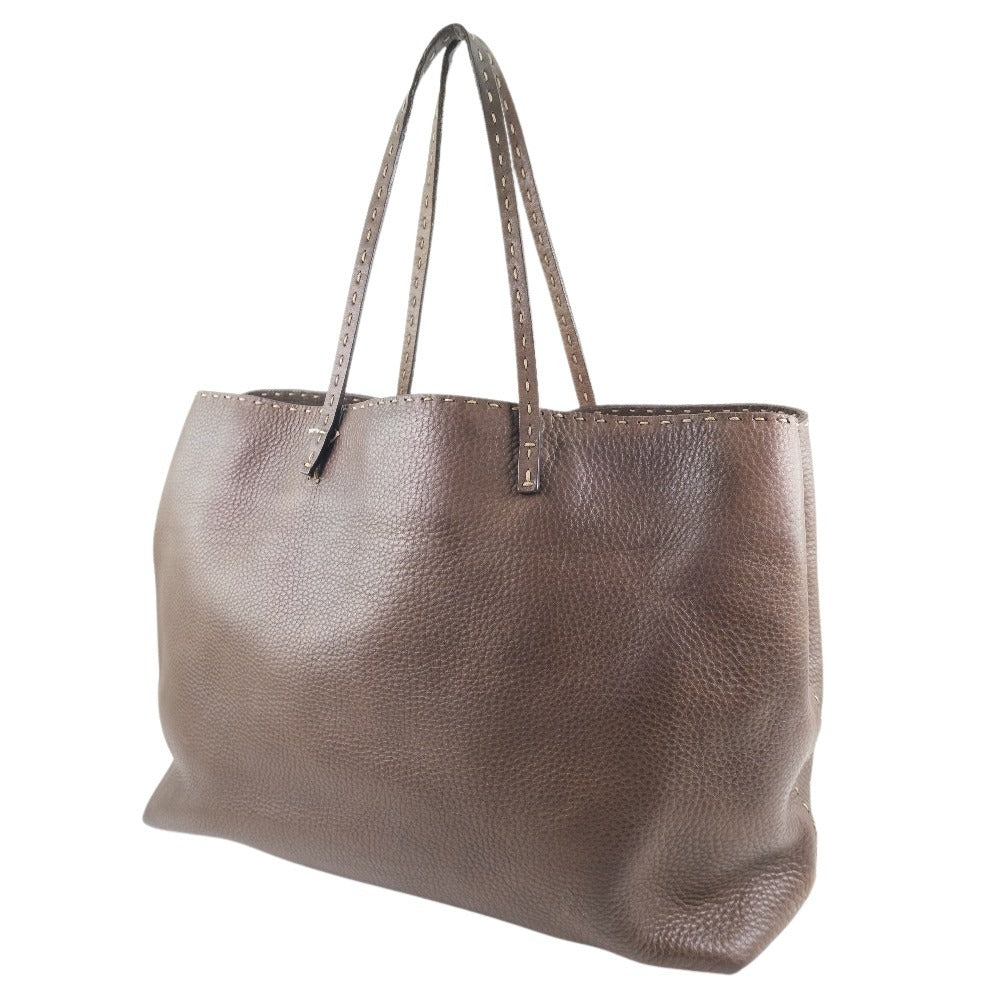 FENDI Tote Bag Calfskin Brown Celeria unisex(Unisex)