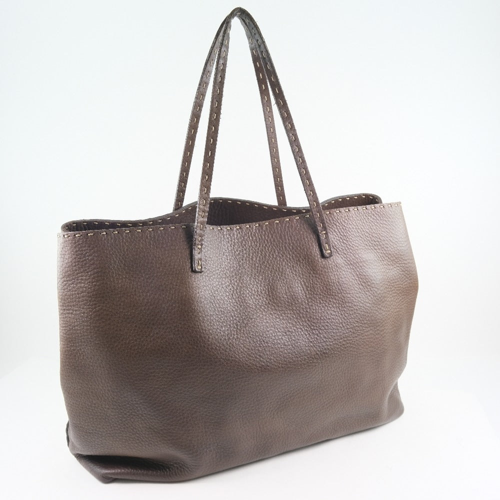 FENDI Tote Bag Calfskin Brown Celeria unisex(Unisex)