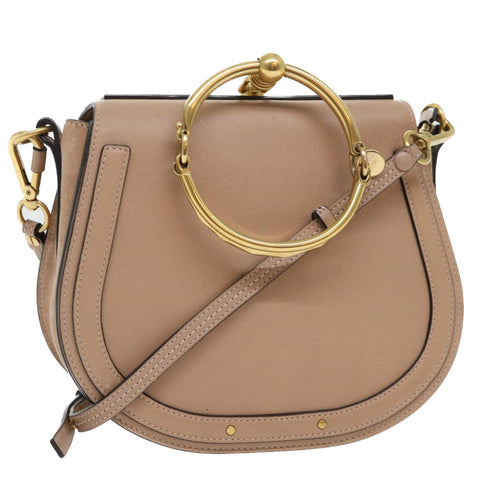 Chloe Nile Small Bracelet Hand Bag Leather 2way Beige 53274