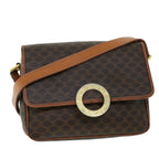 CELINE Macadam Canvas Shoulder Bag PVC Leather Brown  53340