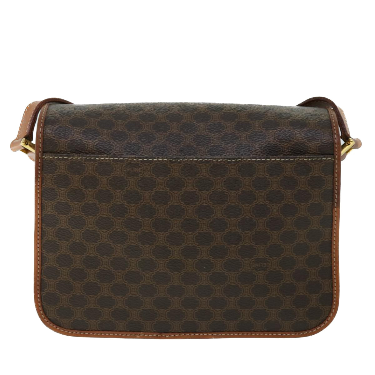 CELINE Macadam Canvas Shoulder Bag PVC Leather Brown  53340