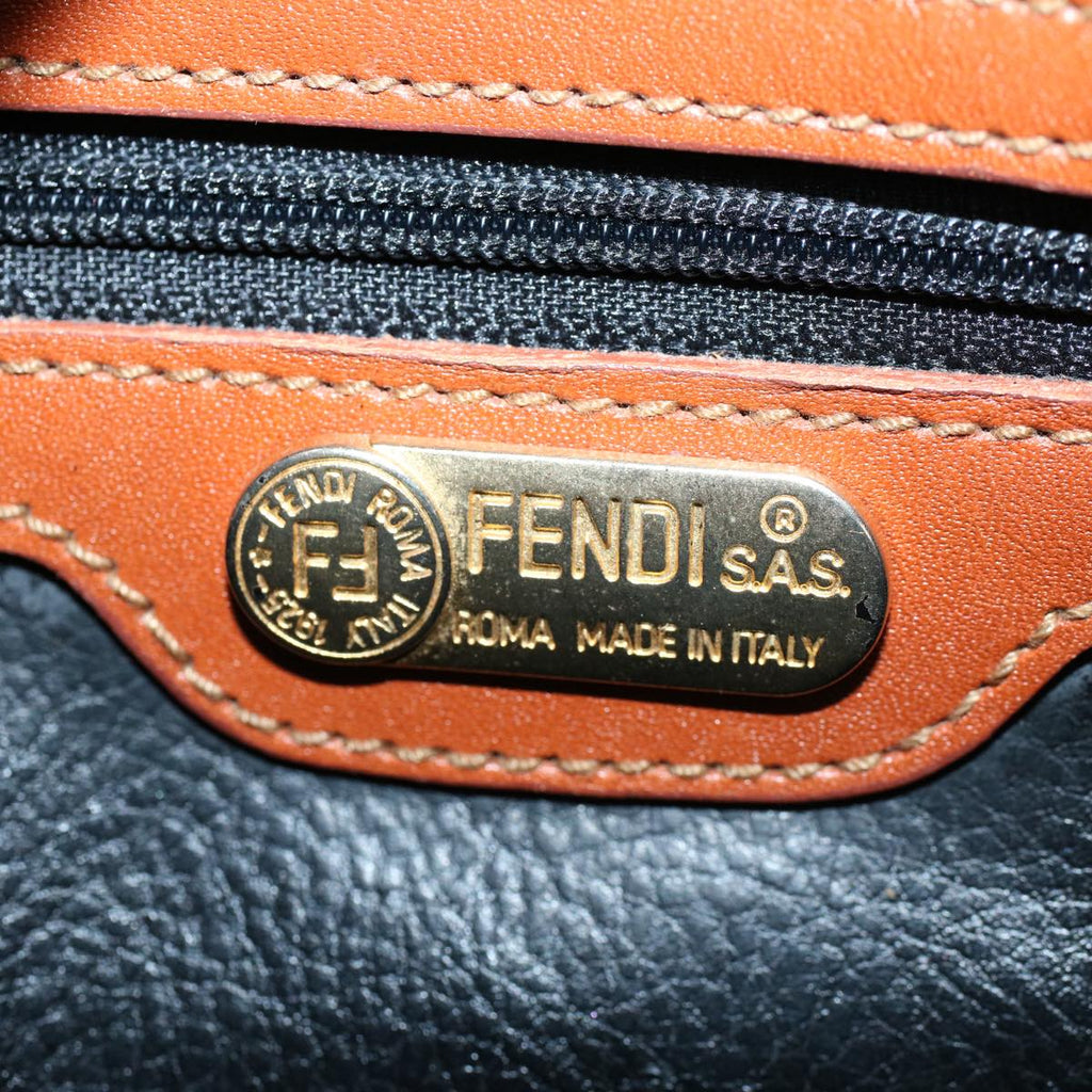FENDI Zucca Canvas Hand Bag Black Brown53345
