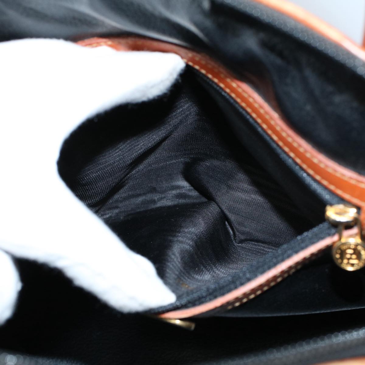 FENDI Zucca Canvas Hand Bag Black Brown53345