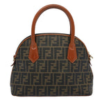 FENDI Zucca Canvas Hand Bag Black Brown53345