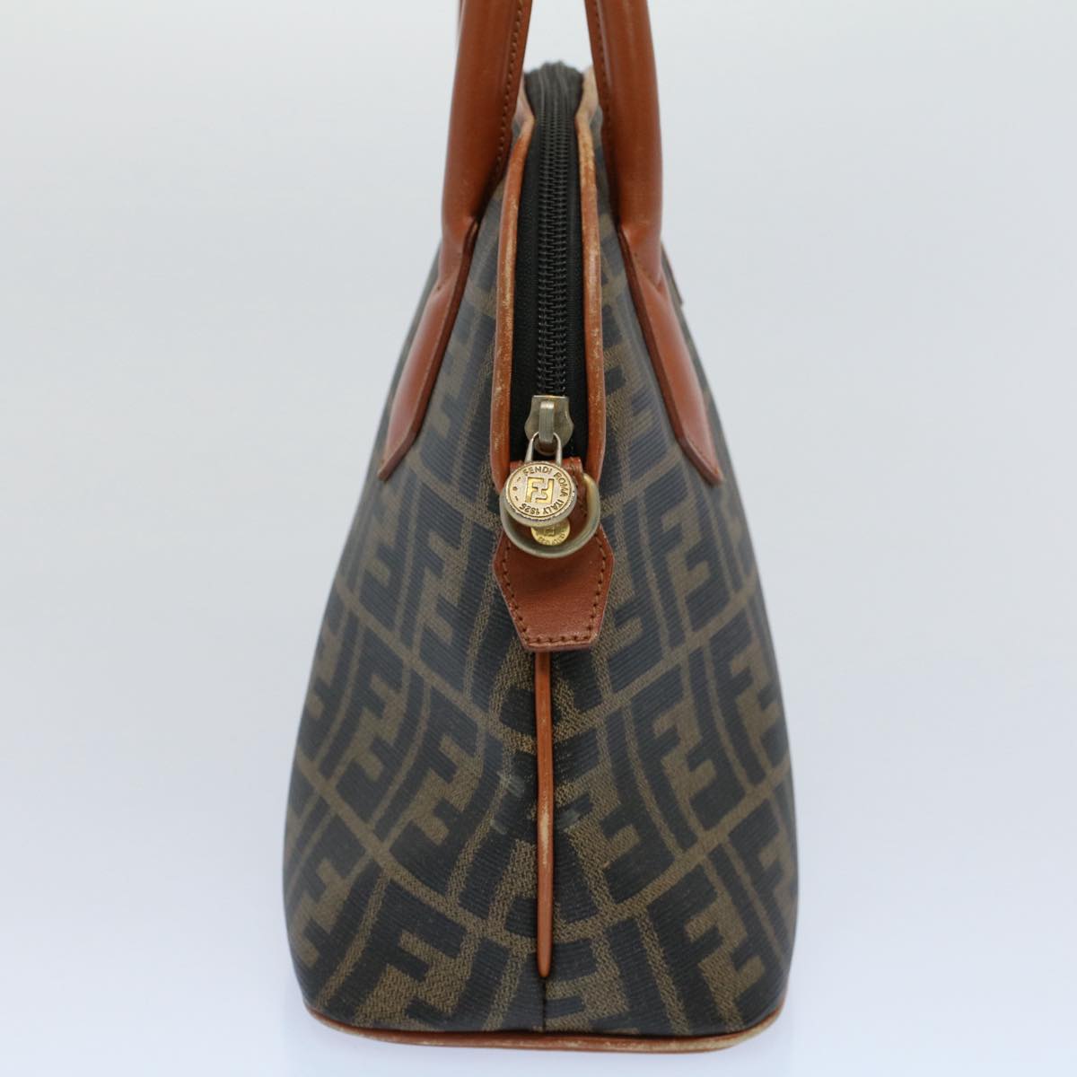 FENDI Zucca Canvas Hand Bag Black Brown53345