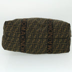 FENDI Zucca Canvas Boston Bag Black Brown53373