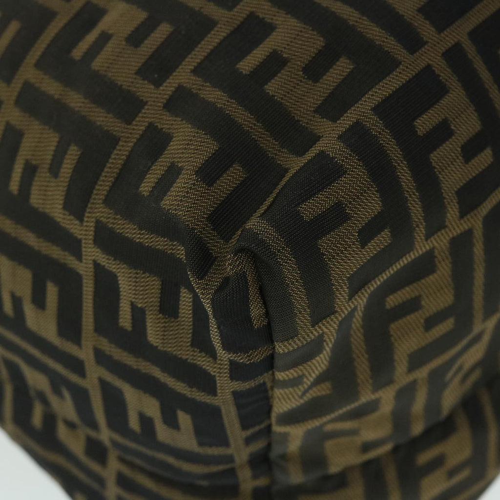 FENDI Zucca Canvas Boston Bag Black Brown53373