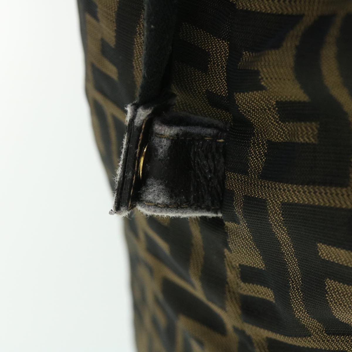 FENDI Zucca Canvas Boston Bag Black Brown53373