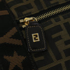 FENDI Zucca Canvas Boston Bag Black Brown53373