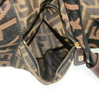 FENDI Zucca Canvas Boston Bag Black Brown53373