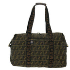 FENDI Zucca Canvas Boston Bag Black Brown53373