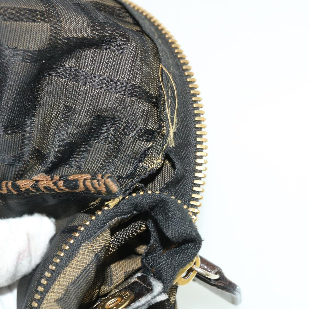 FENDI Zucca Canvas Boston Bag Black Brown53373