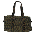 FENDI Zucca Canvas Boston Bag Black Brown53373