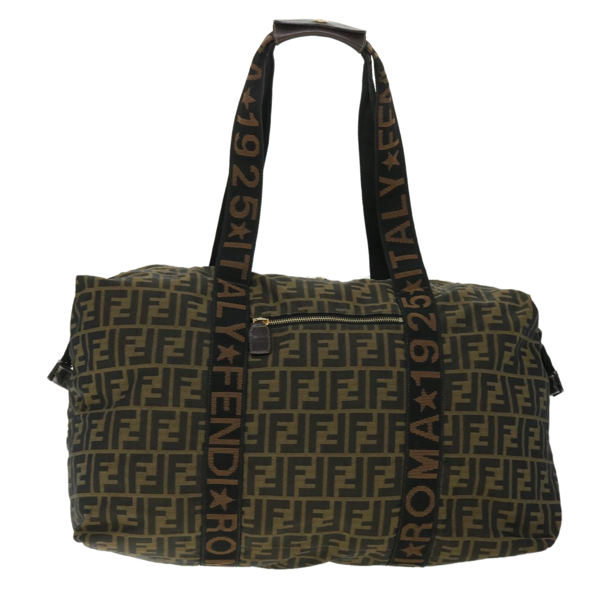 FENDI Zucca Canvas Boston Bag Black Brown53373