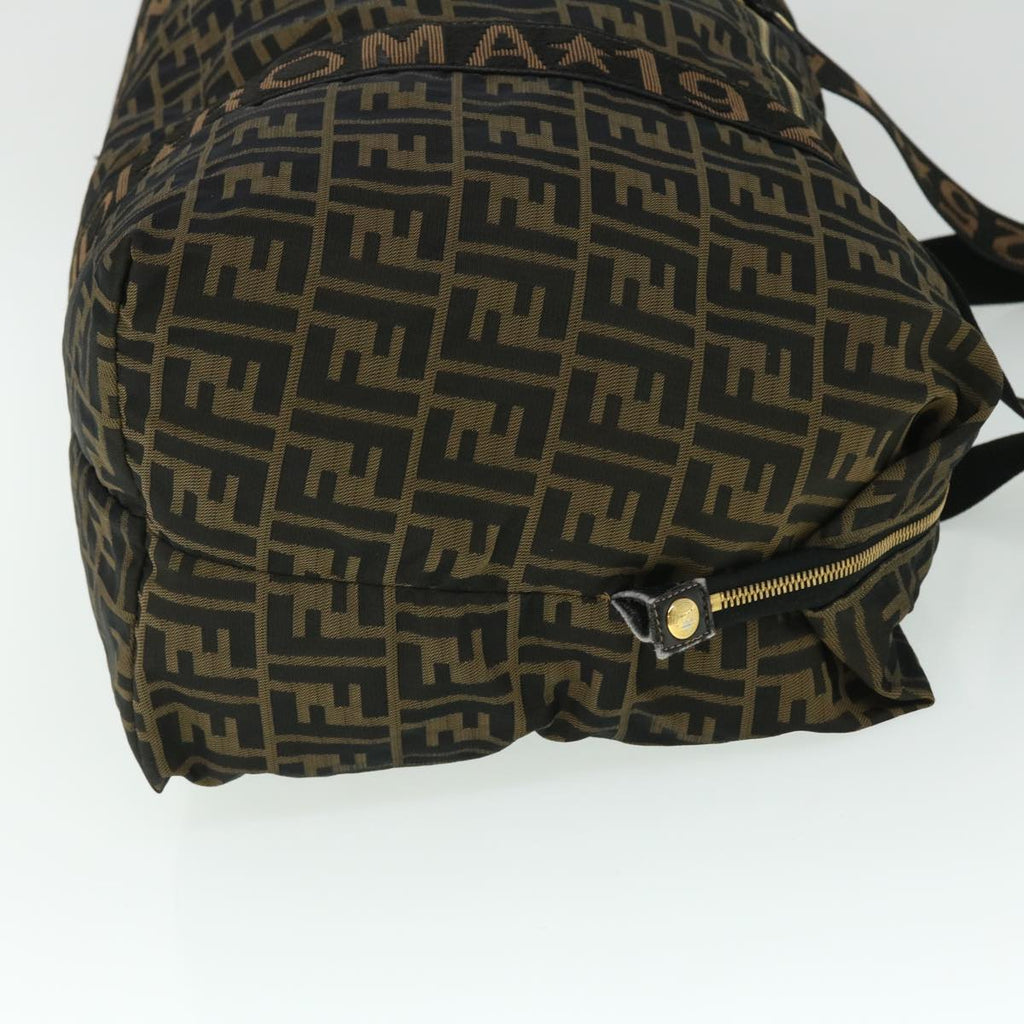 FENDI Zucca Canvas Boston Bag Black Brown53373