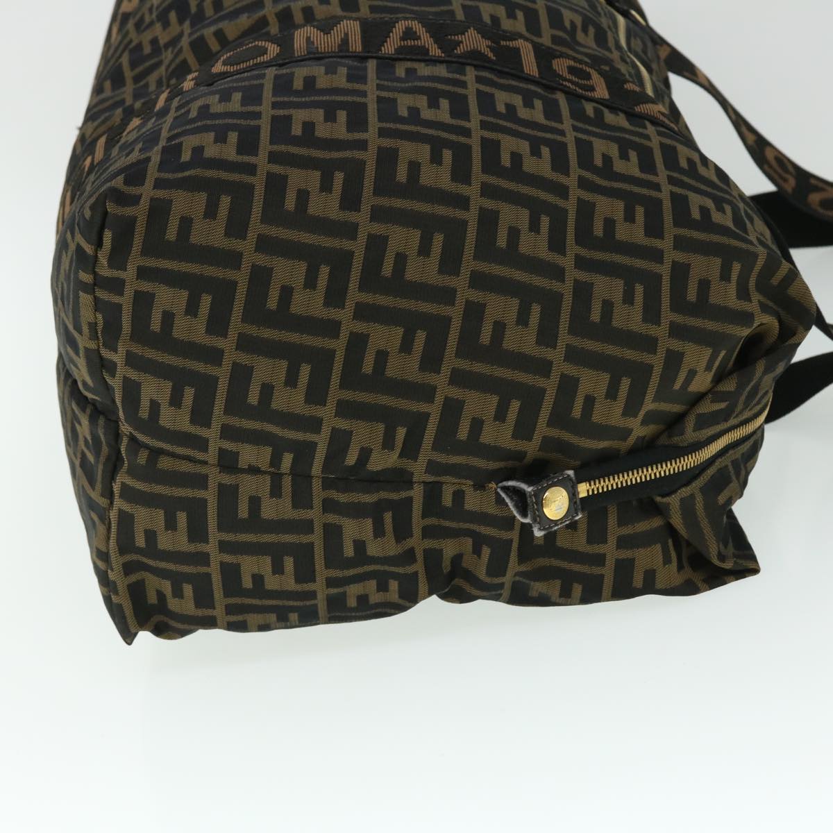 FENDI Zucca Canvas Boston Bag Black Brown53373