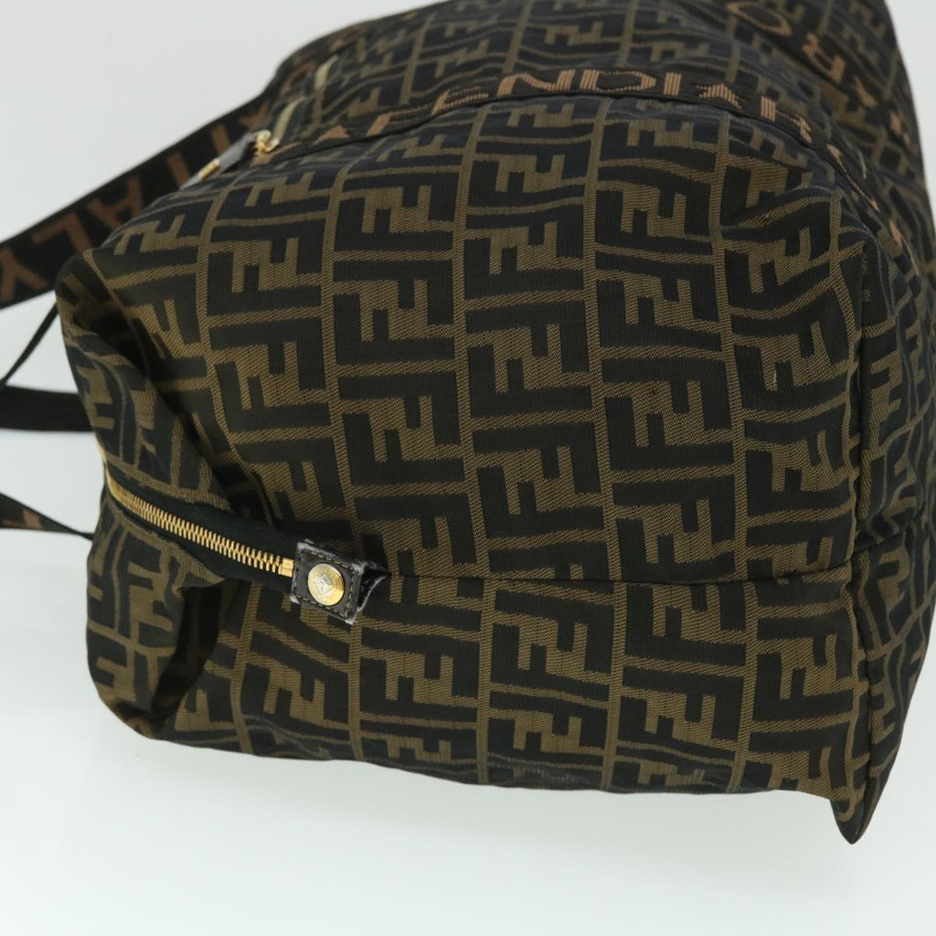 FENDI Zucca Canvas Boston Bag Black Brown53373