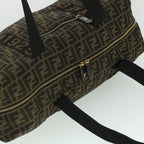 FENDI Zucca Canvas Boston Bag Black Brown53373