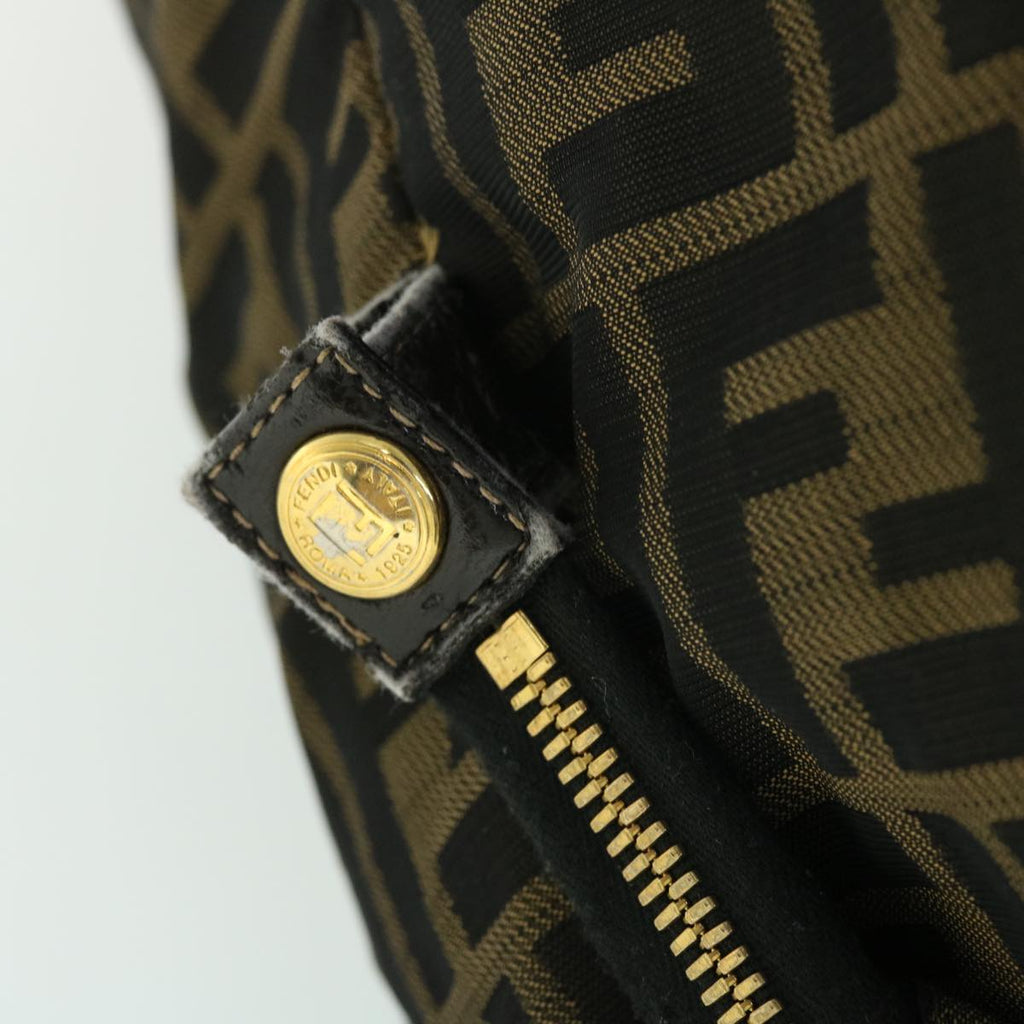 FENDI Zucca Canvas Boston Bag Black Brown53373