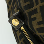 FENDI Zucca Canvas Boston Bag Black Brown53373