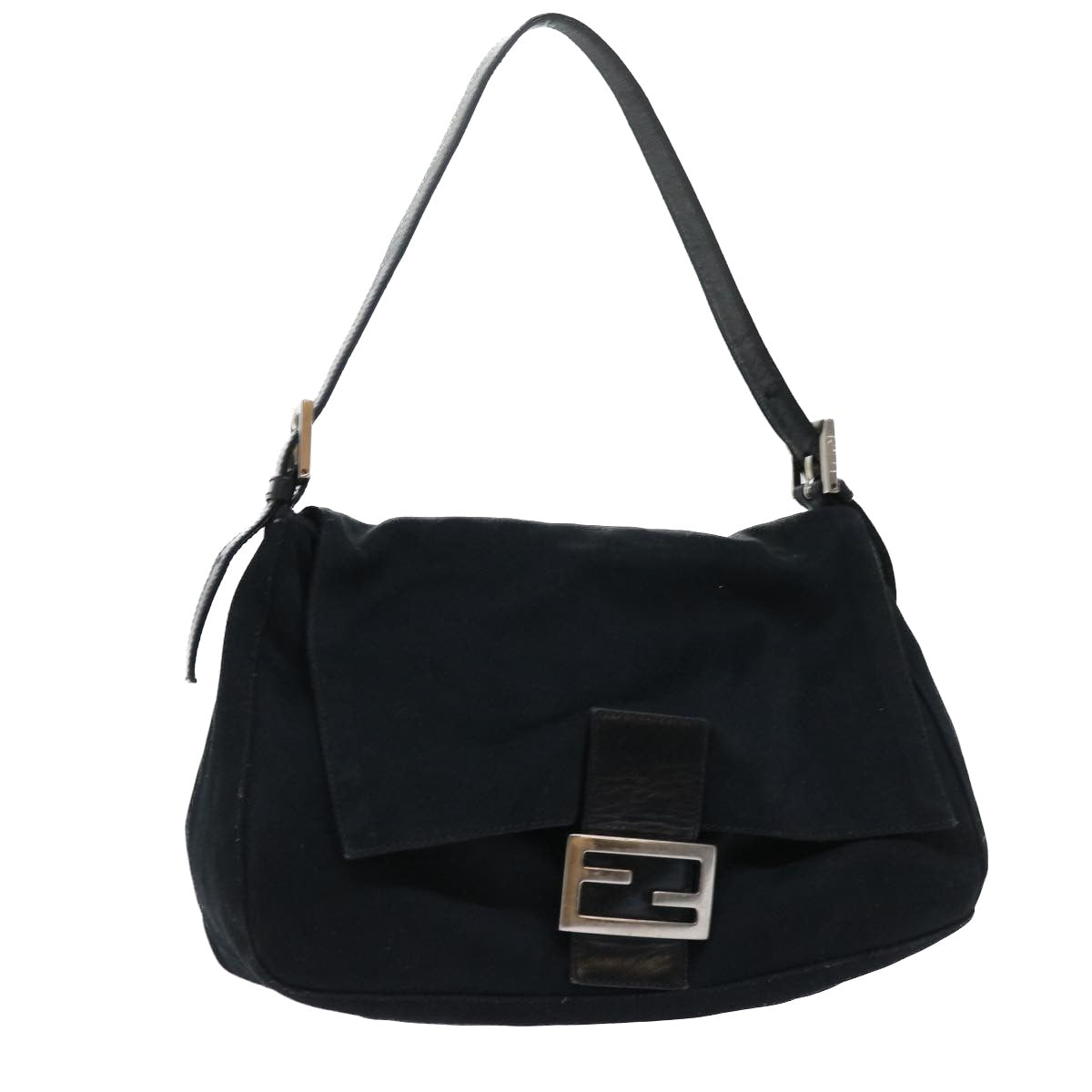 FENDI Mamma Baguette Shoulder Bag Nylon Black53376