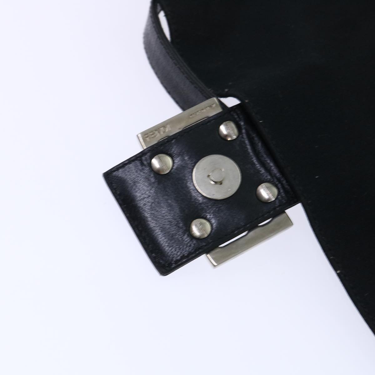 FENDI Mamma Baguette Shoulder Bag Nylon Black53376